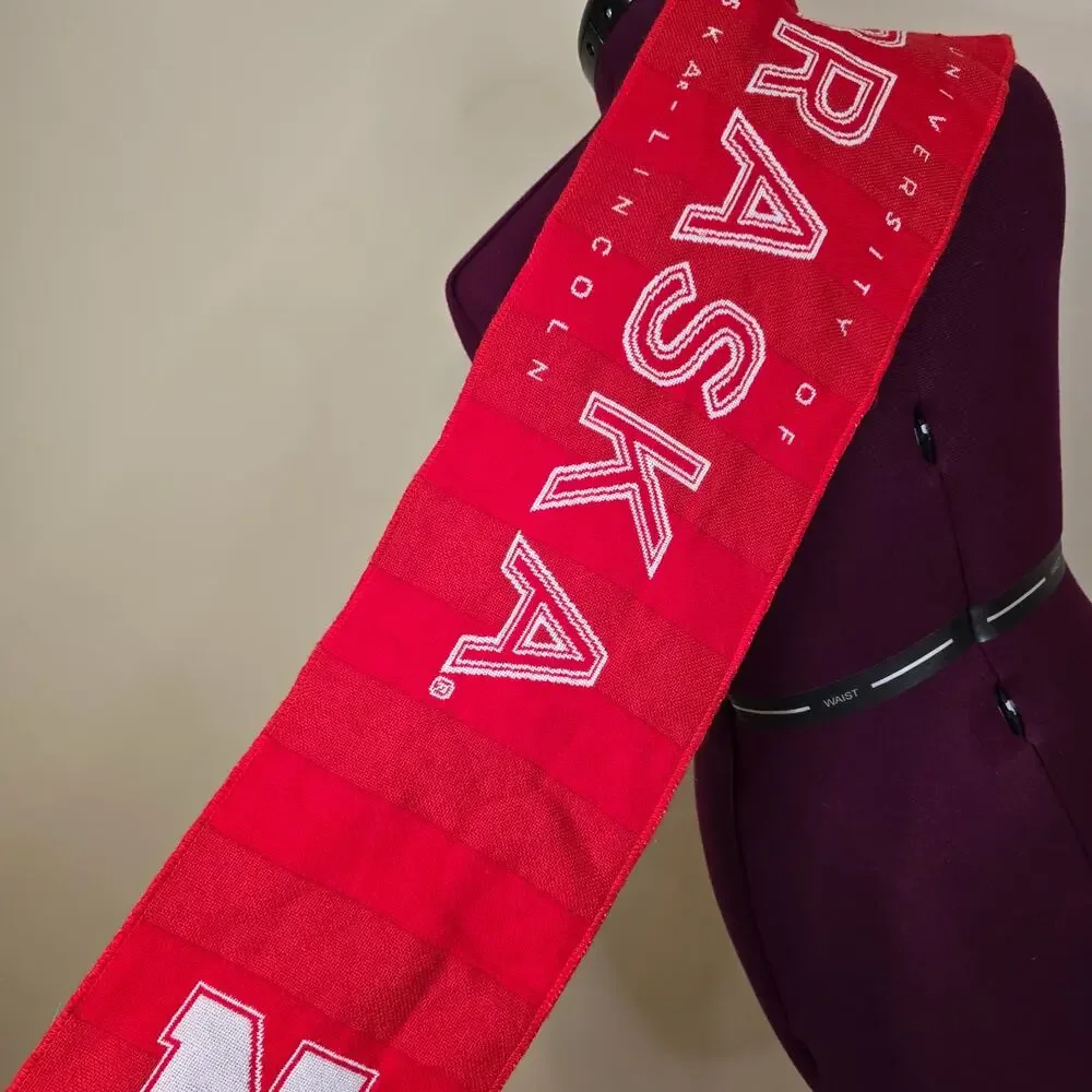 Nebraska Huskers Red & White Knit Scarf